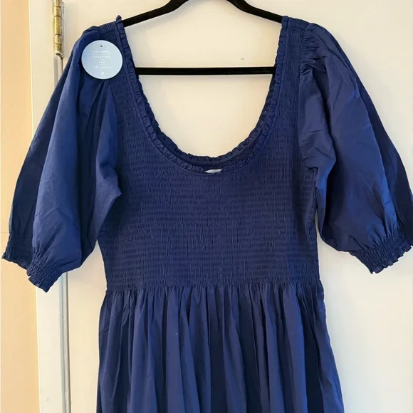 Hill House The Nesli Nap Dress Navy Cotton Lawn - Picture 6 of 6